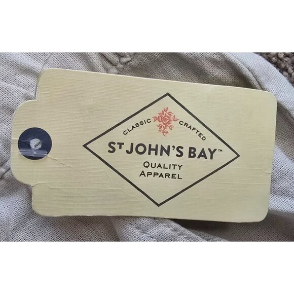 St Johns Bay Mens Cargo Pants XXL Linen/Rayon Blend Beige With Drawstring Waist - Picture 6 of 7